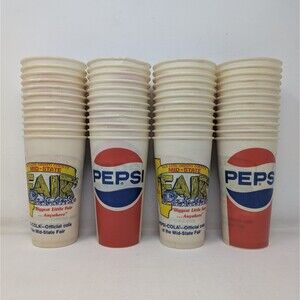 48 Vintage Pepsi Cola San Luis Obispo County Mid State Fair Wax Paper Cups 20 Oz
